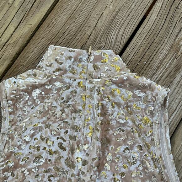 525 America Gold Velour Animal Print Sleeveless Top Size M - Picture 4 of 8